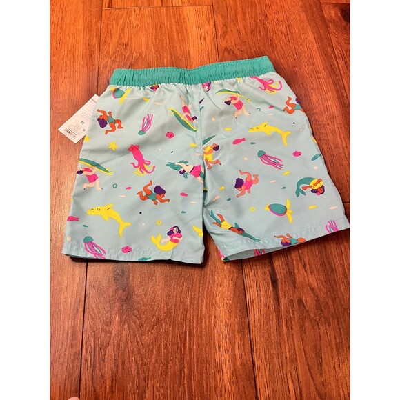 cat & jack sea life swim trunks 5t toddler nwt sharks surf fish turtle blue - Picture 5 of 5